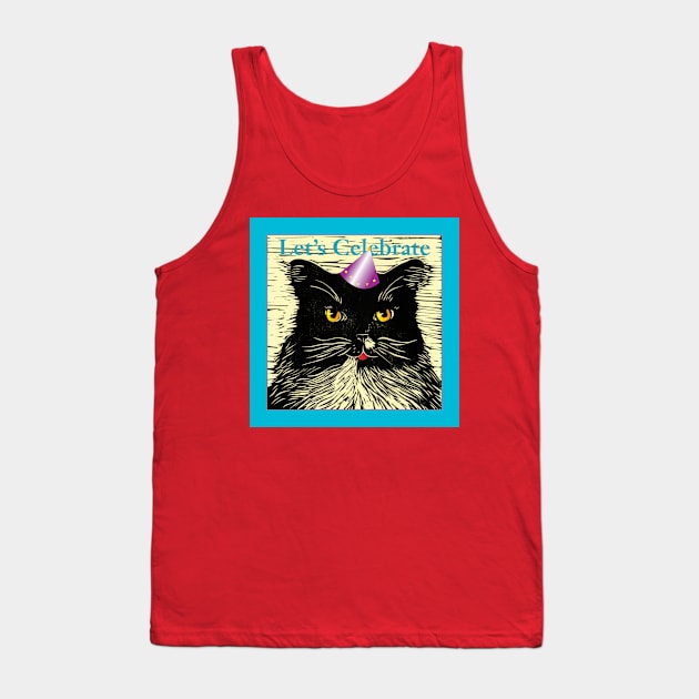 Celebrating Cat Tank Top by HelenDBVickers